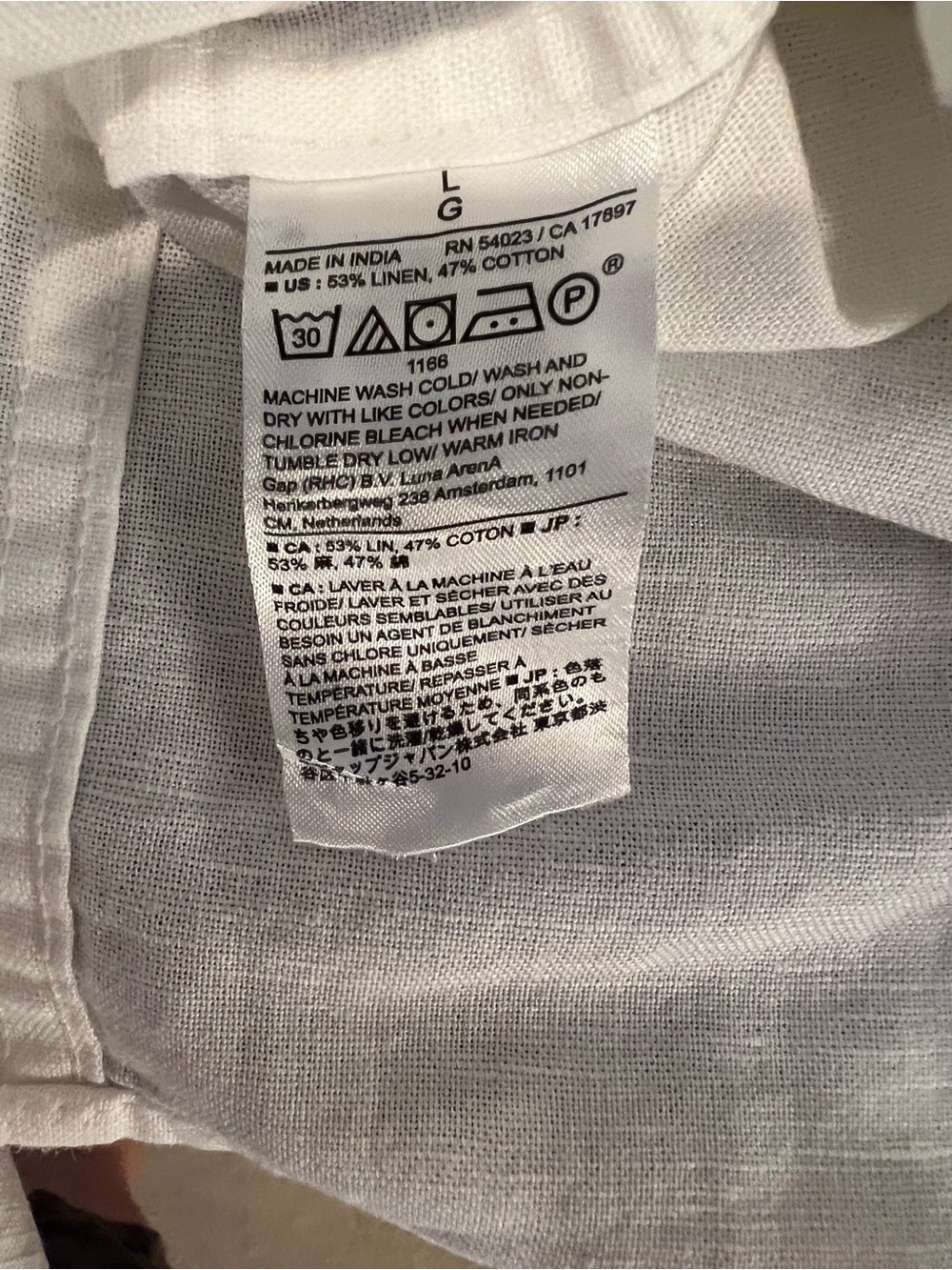 Banana Republic White Short-Sleeve Linen Blend Button-Down Shirt - Picture 5 of 5